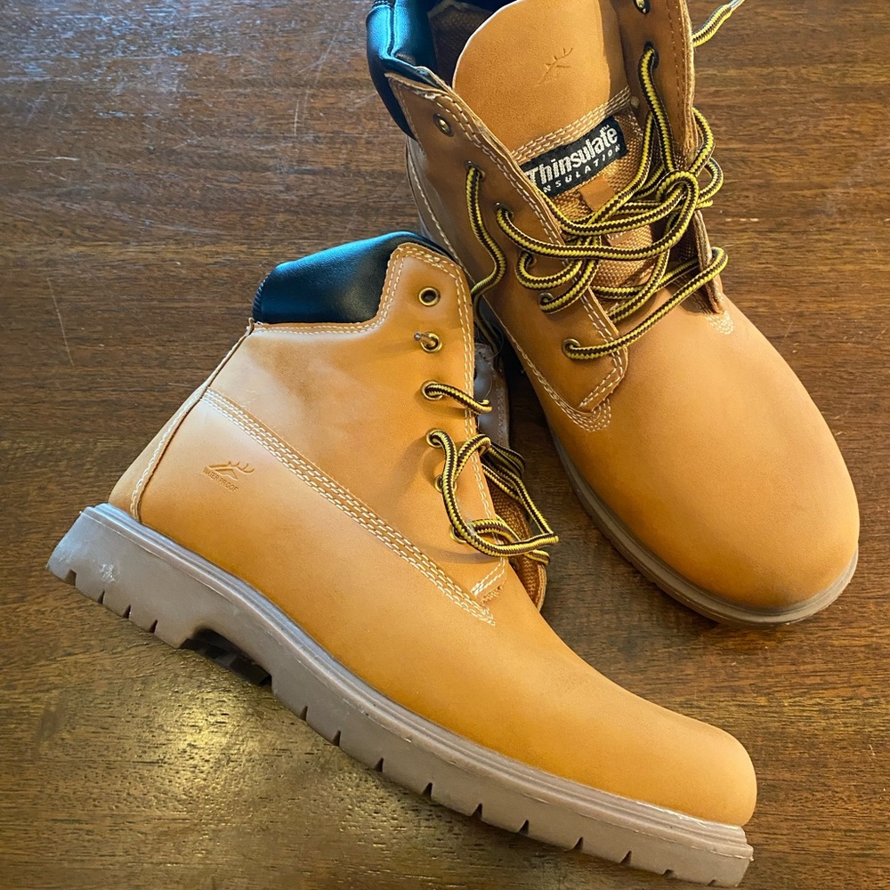 3M Thinsulate Men's Wheat/Tan Insulated Lace-Up Work Boots
